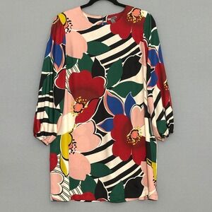 Love X Design Womens Dress Plus 2X In Bloom Floral Stripe Shift Mod Retro Bold